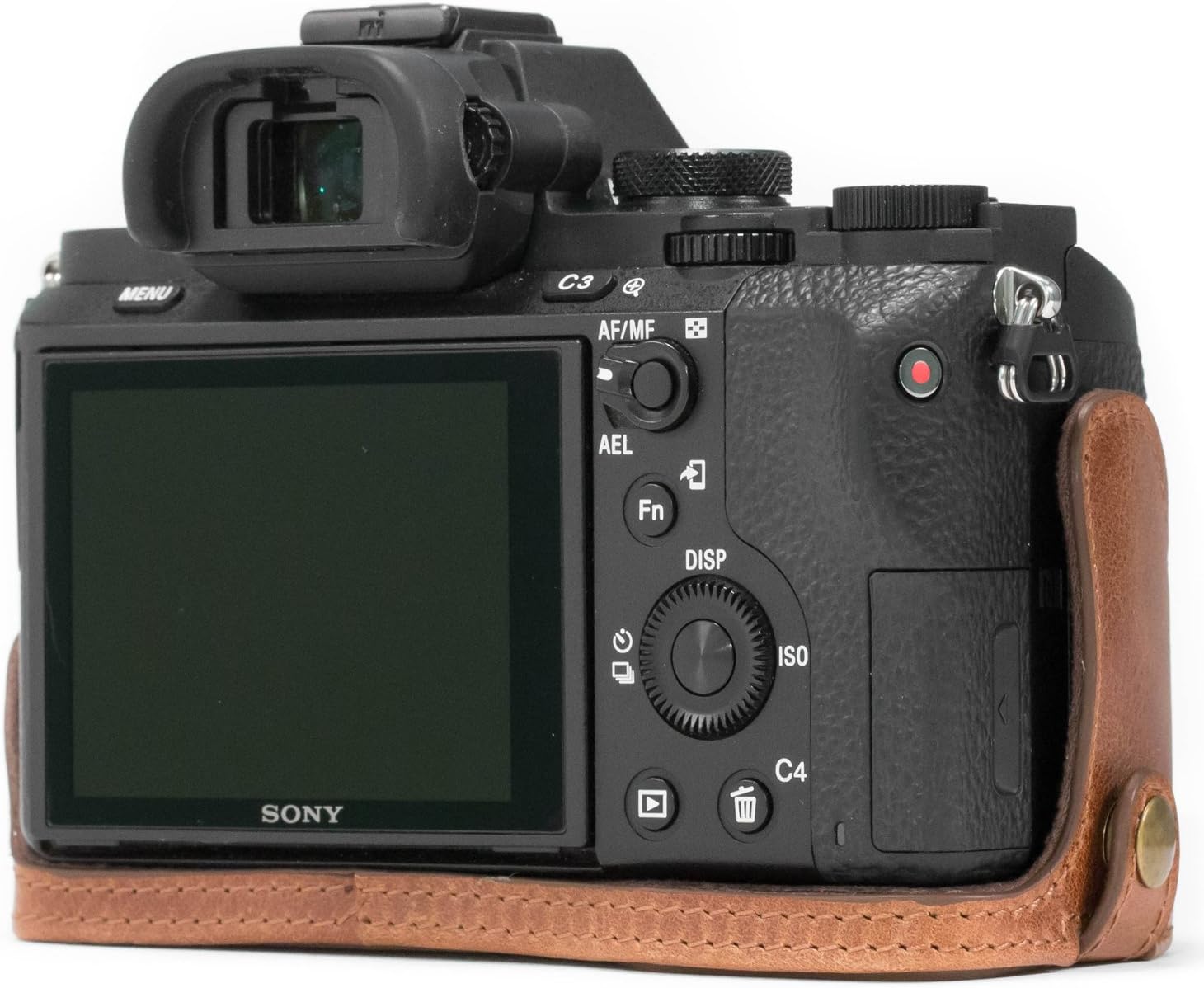 Detalle de MegaGear MG1130 Echtleder Halbtasche für Sony Alpha A7-Serie (Dunkelbraun)