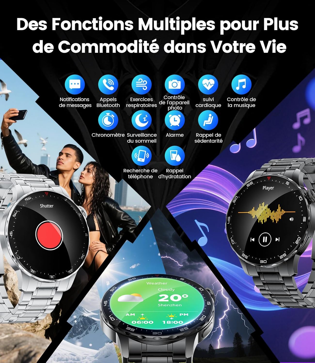 Thumbnail 6 de LIGEMI Montre Connectée Homme SML21 - Écran AMOLED 1,43" et 15 jours d’autonomie