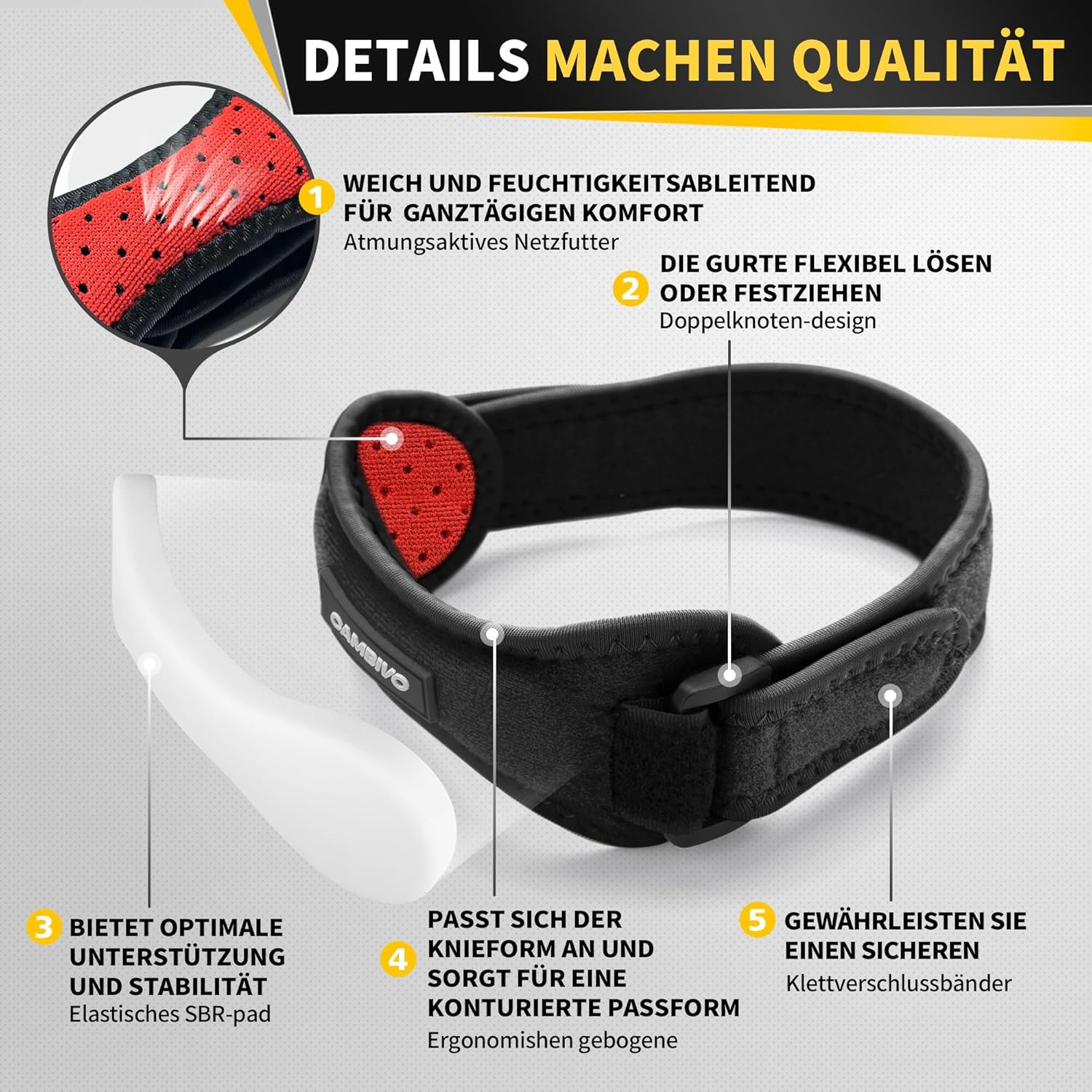 Detalle de CAMBIVO Patella Kniebandage 2er Set