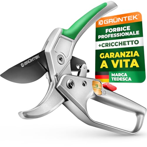 Detalle de GRÜNTEK forbici da potatura a cricchetto 20 cm