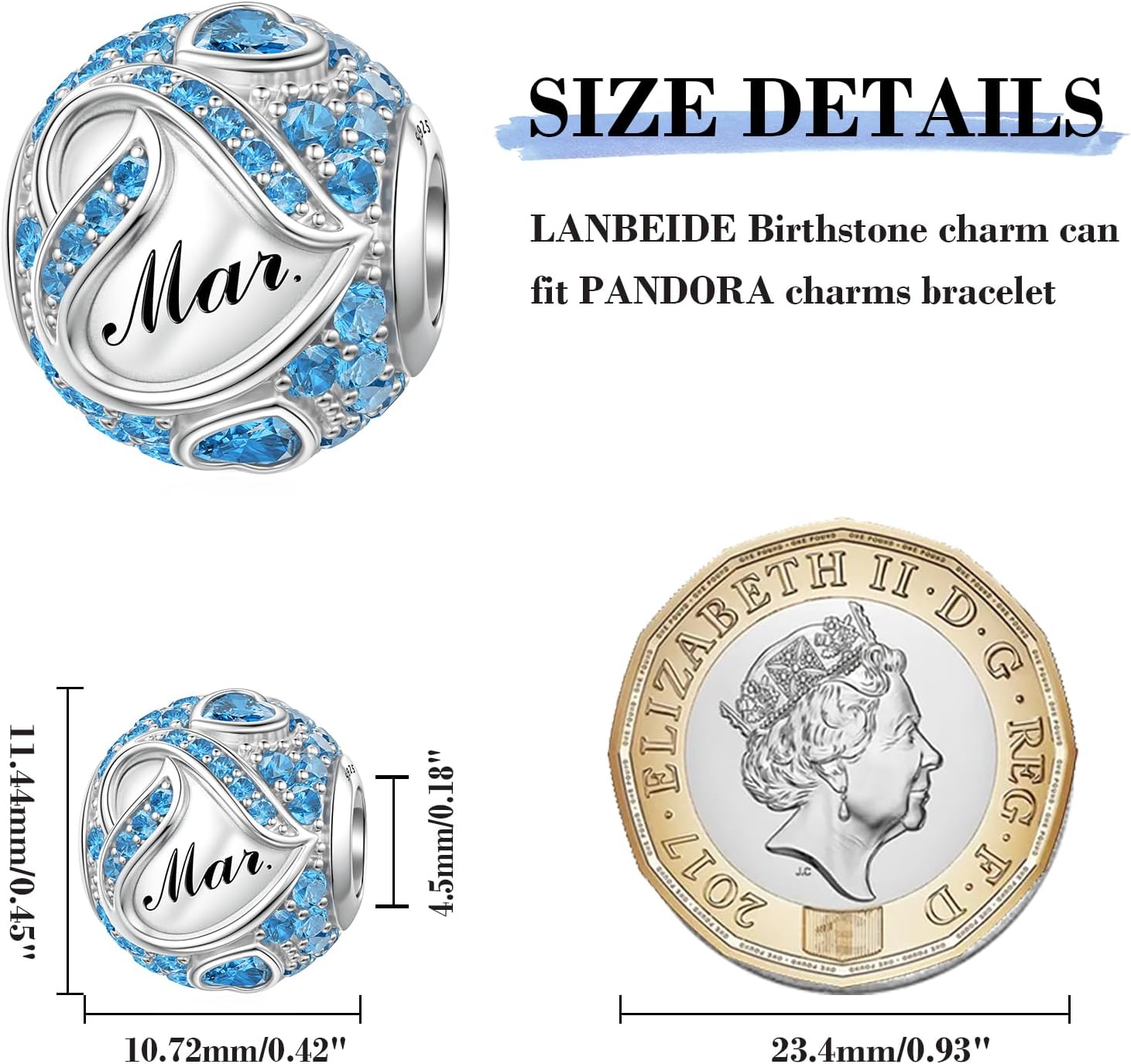 Detalle 2 de LANBEIDE Pandora Birthstone Charms