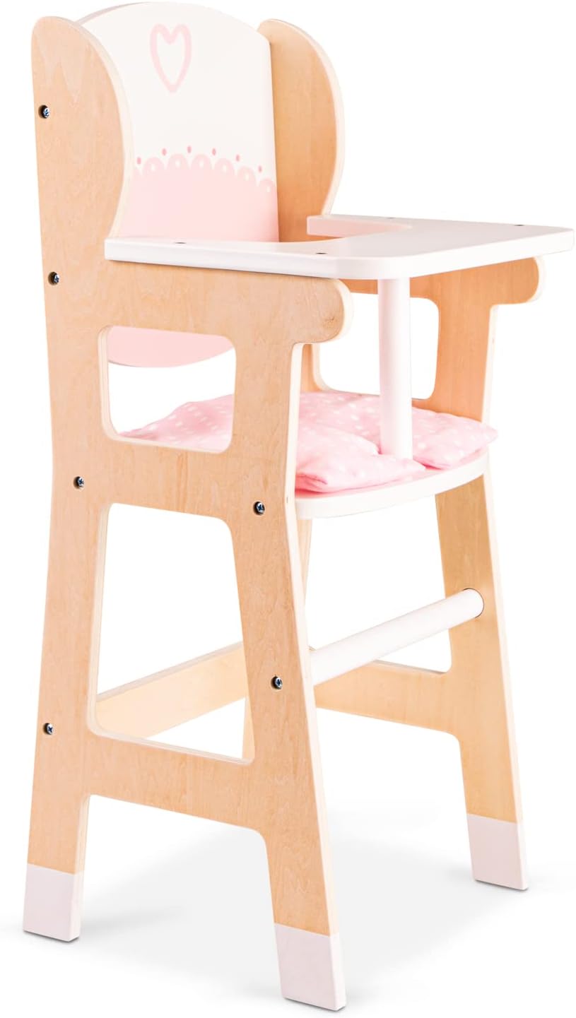 Detalle 2 de New Classic Toys 10775 – drewniane krzesełko dla lalek z pościelą
