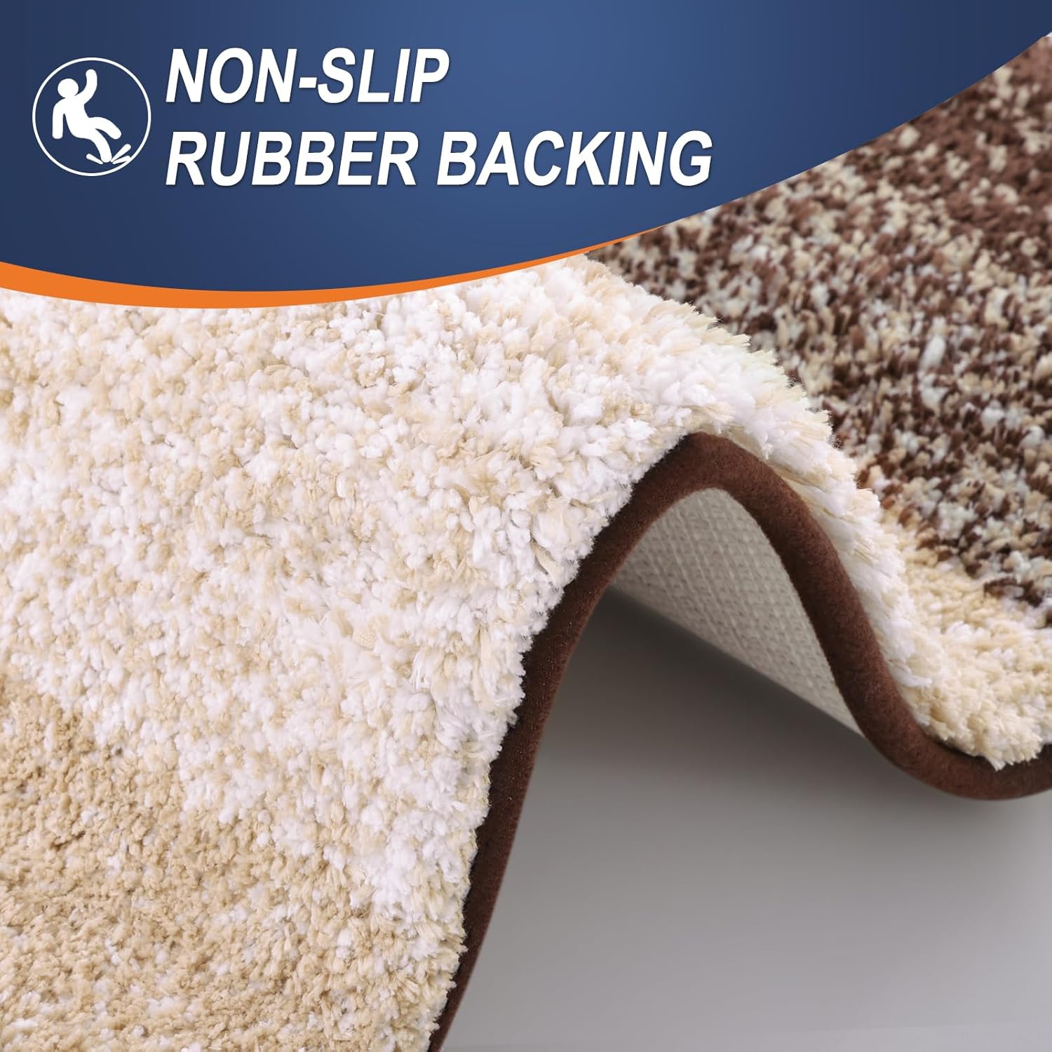 Thumbnail 5 de OLANLY 2-Piece Bathroom Rug Set: Soft, Ultra-Absorbent Microfiber Bath Mats with Non-Slip U-Shaped Toilet Rug