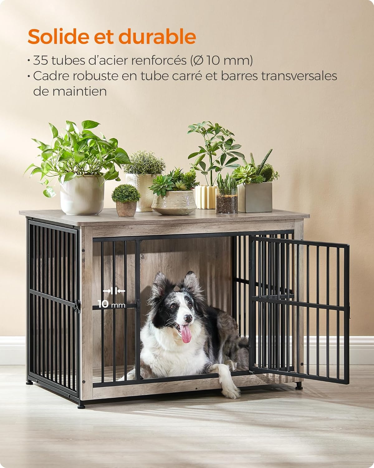 Thumbnail 3 de Feandrea Meuble Cage pour Chien PFC023G01 – table d’appoint moderne 2 en 1, pour chiens jusqu’à 32 kg
