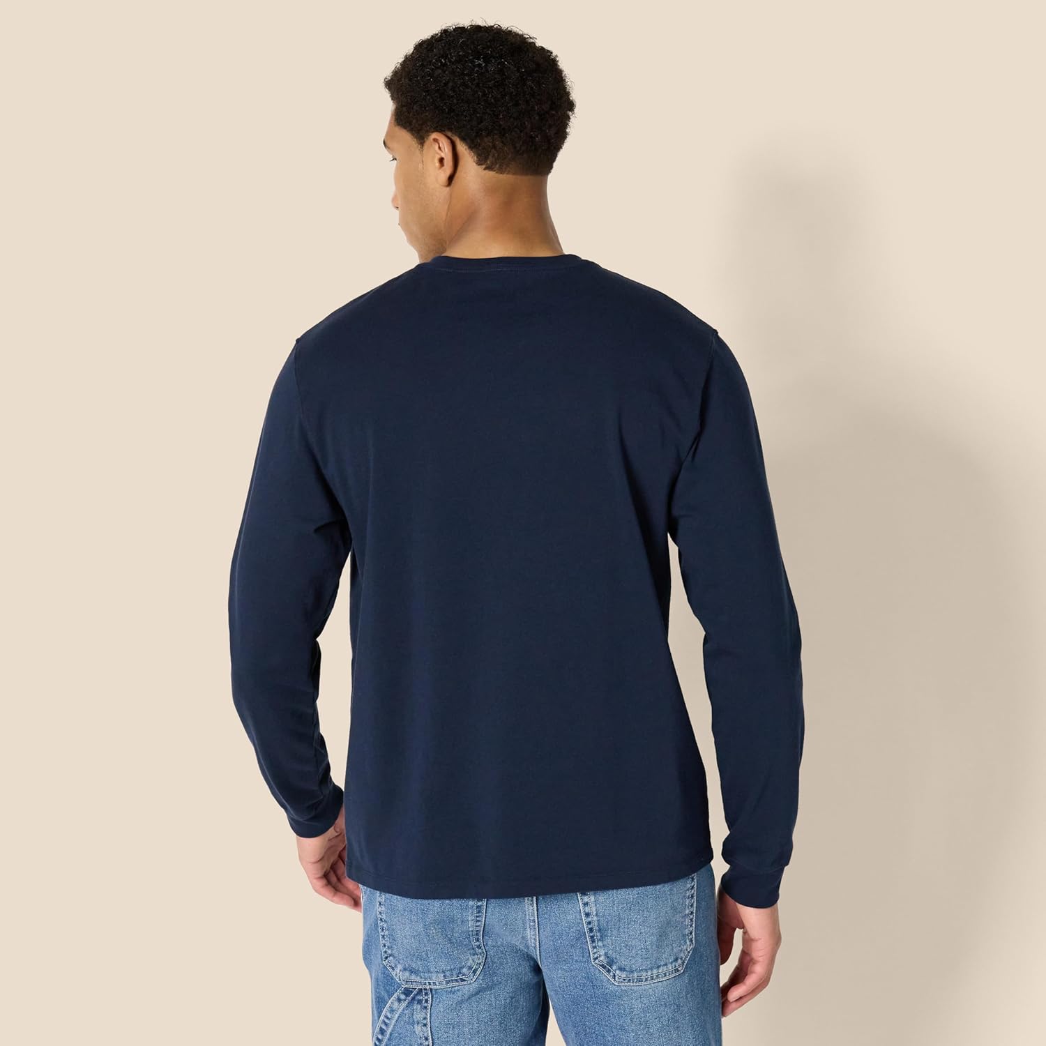 Thumbnail 1 de Amazon Essentials Men’s Heavyweight Relaxed-Fit Long-Sleeved T-Shirt in Navy (XXL)