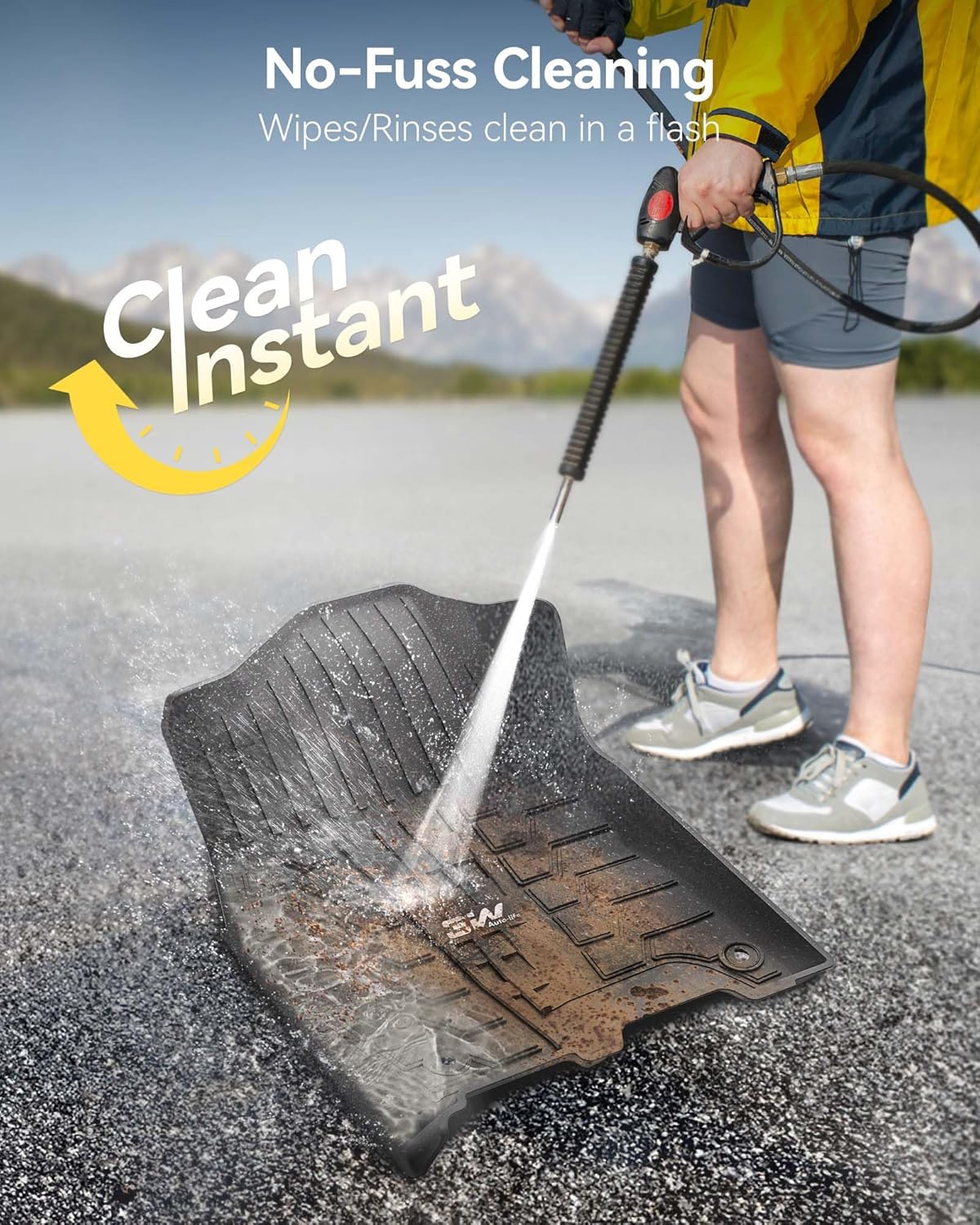 Thumbnail 4 de 3W Black All-Weather TPE Floor Mats for 2019–2026 Ram 2500/3500 Crew Cab (Bucket Seats, Not for PTO Kit Models)