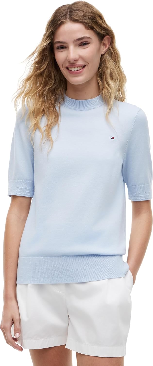 Thumbnail 6 de Tommy Hilfiger pullover donna in jersey fine (GG) a maniche corte Ww0ww49705