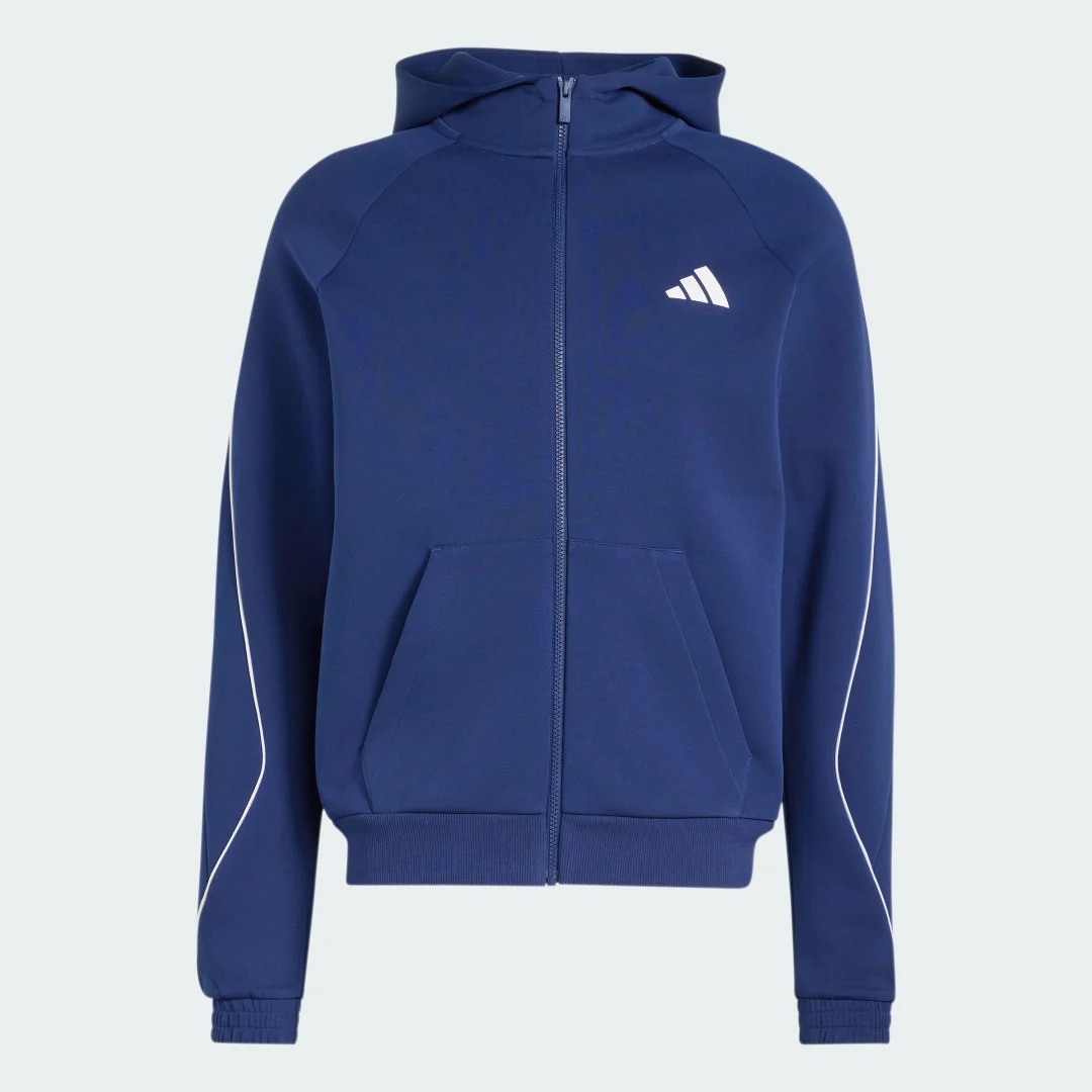 Detalle de Sudadera con capucha y cierre de cremallera Stadium Small Logo – Adidas, azul