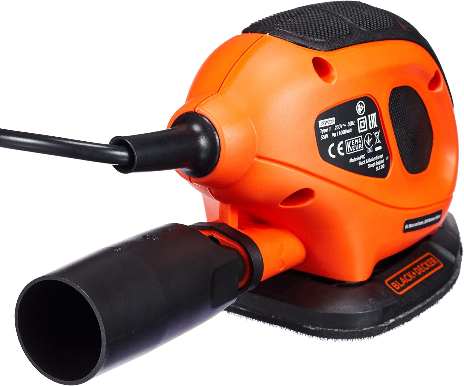 Detalle de Black+Decker BEW230BC-QS Lijadora de Detalle Mouse 55 W: kit completo con 15 accesorios y bolsa