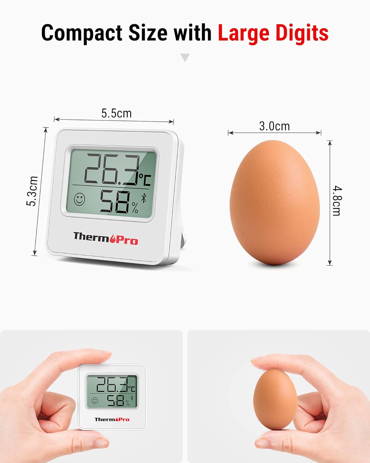 Detalle 2 de ThermoPro TP357 Bluetooth room thermometer 2 pieces