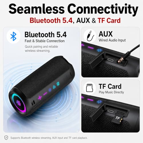Detalle de TIMU Cassa Bluetooth Portatile 25W con Bassi Potenti — Suono potente, design robusto e autonomia fino a 24 ore