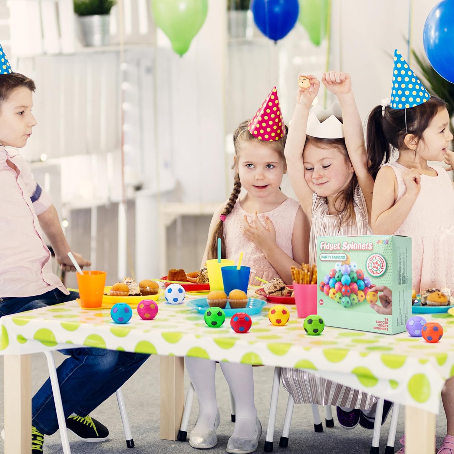 Thumbnail 4 de JOYIN 36-Pack Soccer Fidget Spinners for Kids (Soccer Ball Stress Toys)