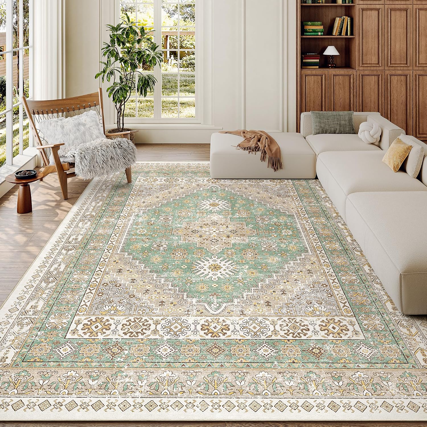 Detalle de zesthome 5'x7' Area Rug stain-resistant, vintage design