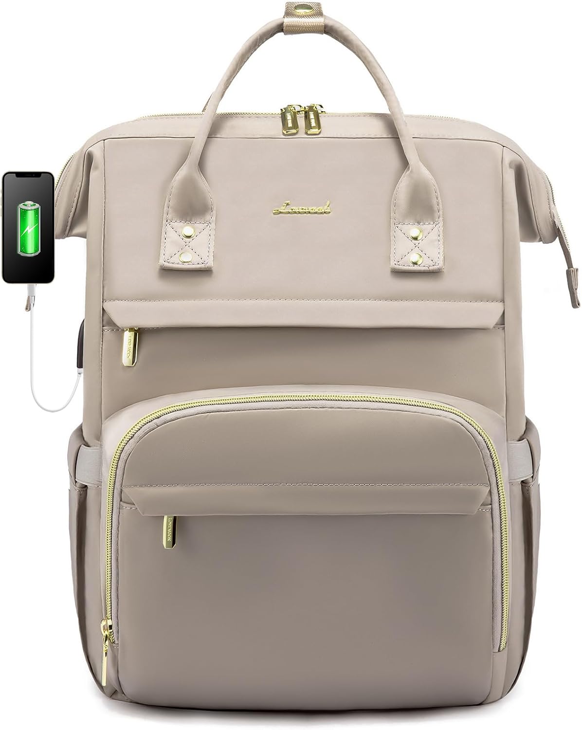 Thumbnail 2 de LOVEVOOK Damen-Rucksack für Schule & Laptop, wasserdicht mit USB-Ladeanschluss – Dunkelgrau