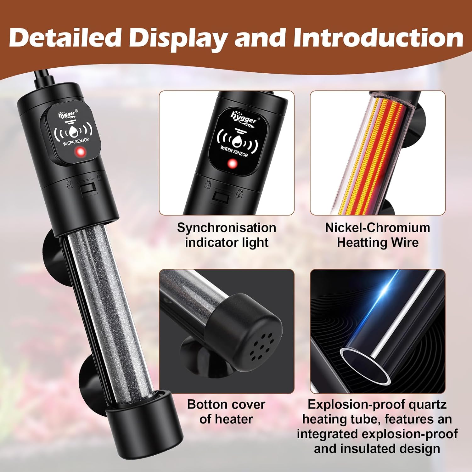 Thumbnail 5 de hygger 300W Submersible Aquarium Heater for 152–302L Tanks