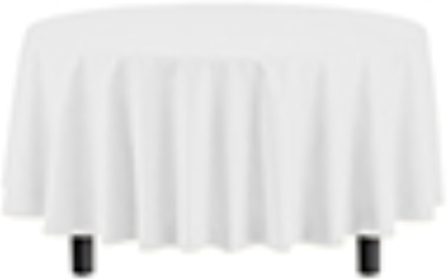Detalle de Exquisite 12-Pack Plastic Tablecloths (84-inch Round) in White