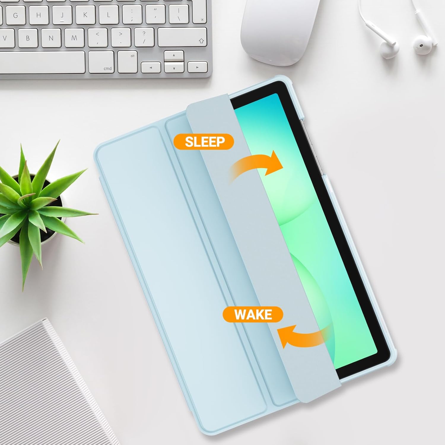 Detalle de ProCase Hülle für Galaxy Tab A11 Plus 2025 – 11'' Blau, TPU Schutzhülle mit Schlaf/Wake-Funktion