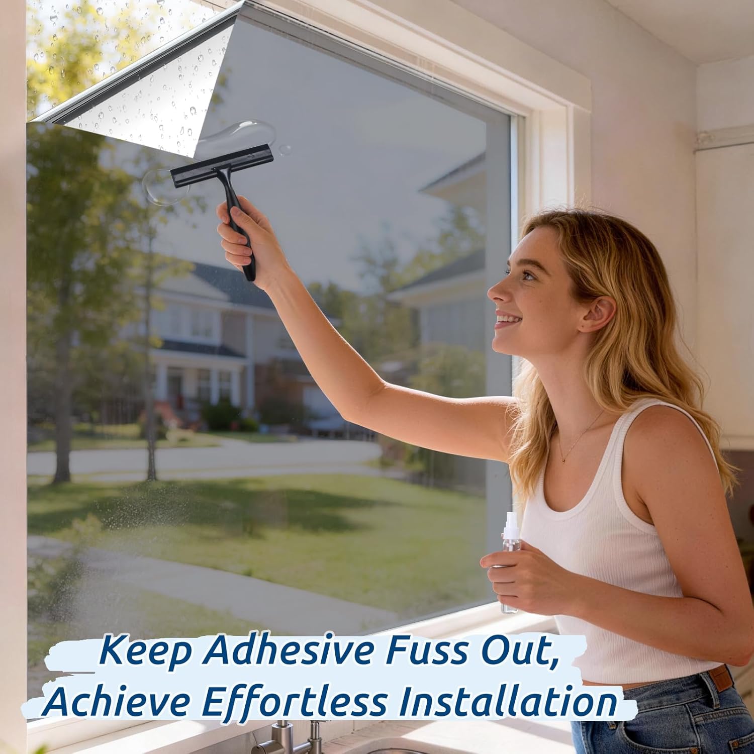 Thumbnail 5 de rabbitgoo Heat Reflective Window Film Privacy Film (Silver) 44.5×200cm with Tools