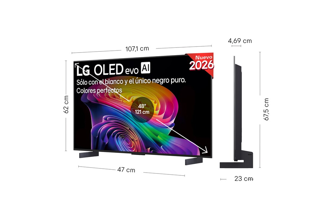 Detalle de LG OLED evo AI C6 48" (OLED48C6ELB) – 4K, 165 Hz, webOS Copilot