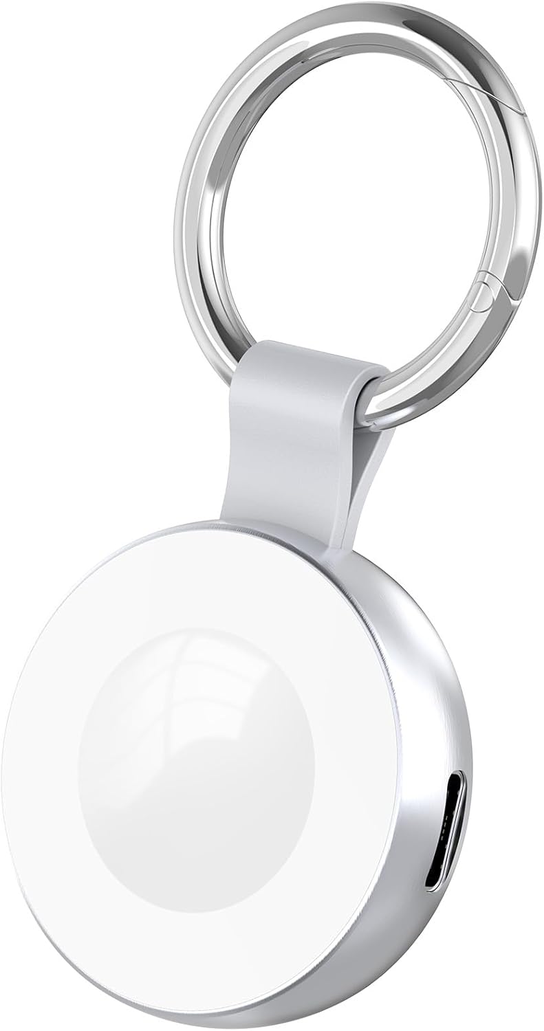 Detalle de imodomio Charger with Keyring for Apple Watch – Travel Portable Magnetic Charger with USB-C & iPhone Power Port