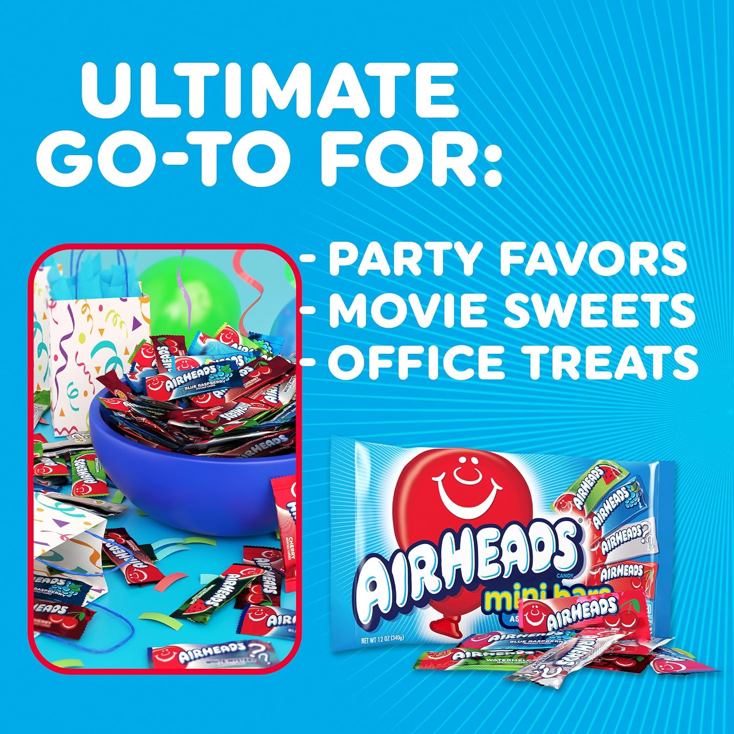 Thumbnail 6 de Airheads Justchee Mini Taffy Candy Bars, 5 lb Variety Pack