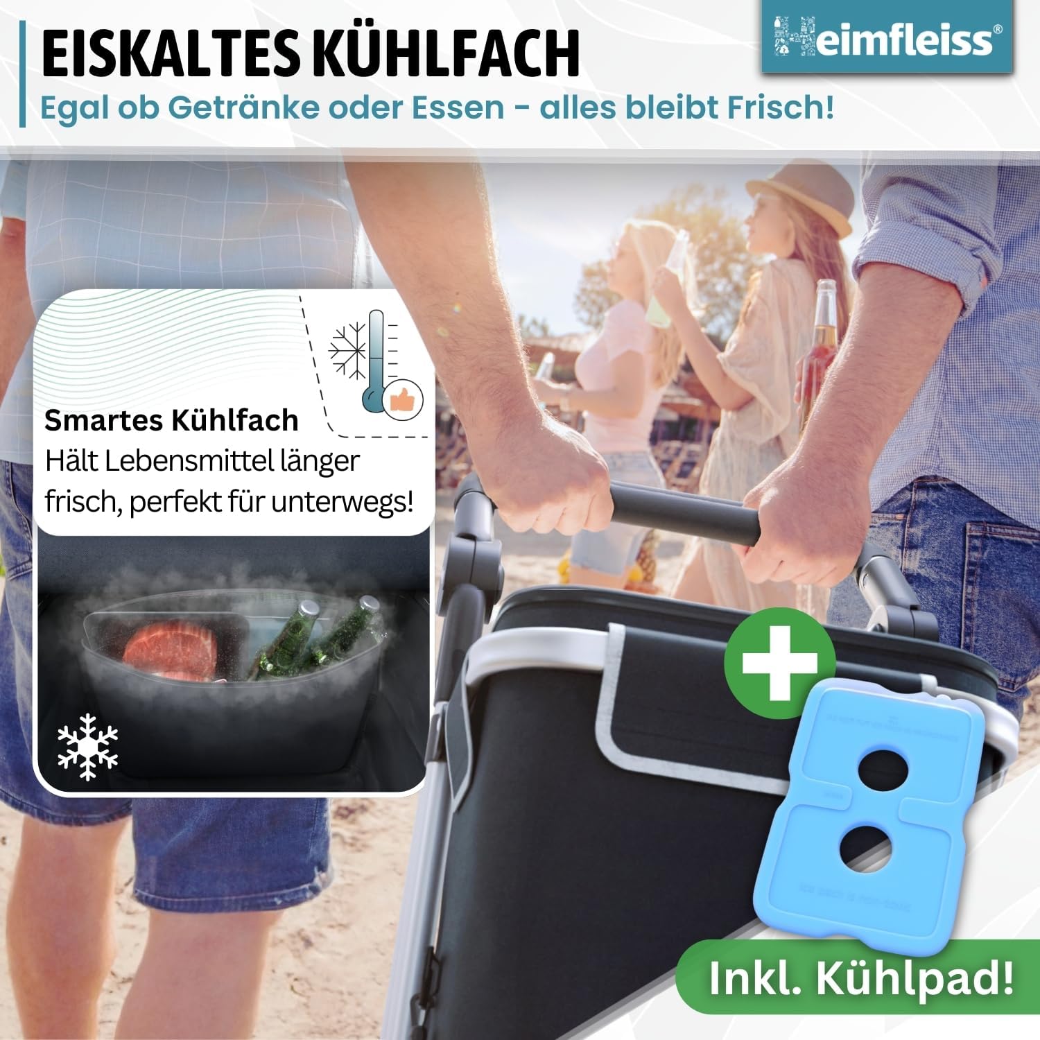 Thumbnail 5 de Heimfleiss Trolley Einkaufstrolley 56L – Einkaufswagen mit Kühlfach