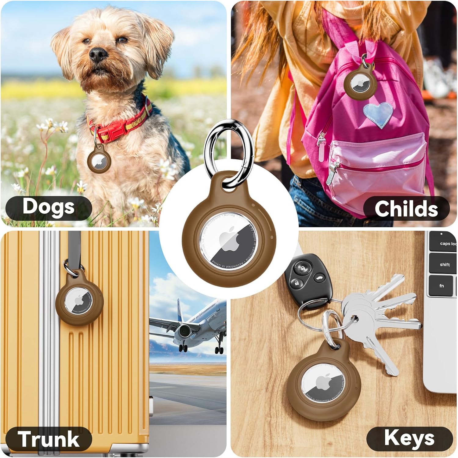 Thumbnail 6 de TNSNK Wasserdichtes AirTag Holder Case mit Drehverschluss – Brown