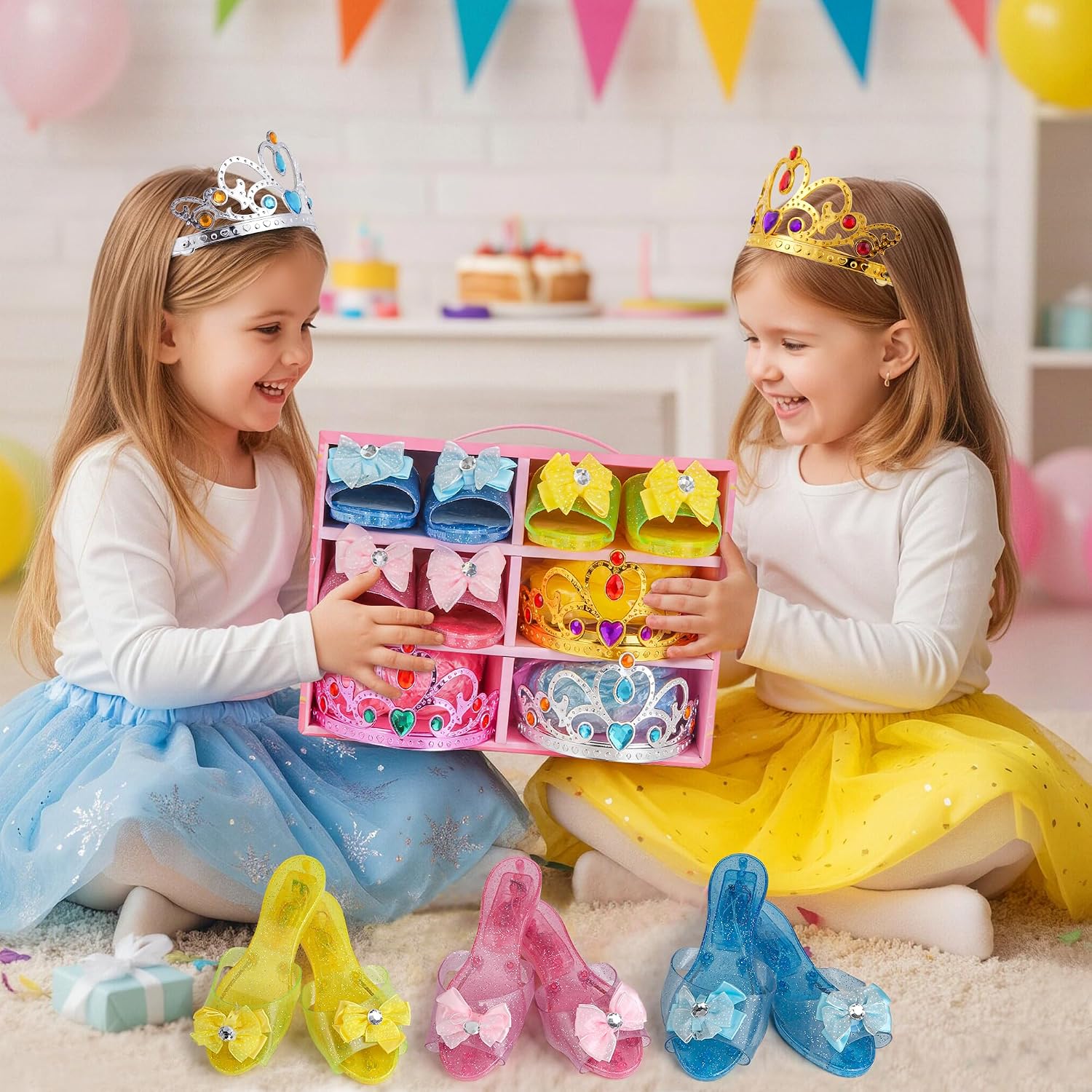 Detalle 2 de Meland Princess Dress-Up Set for Girls Ages 3–6 with Light-Up Shoes and 3 Skirts