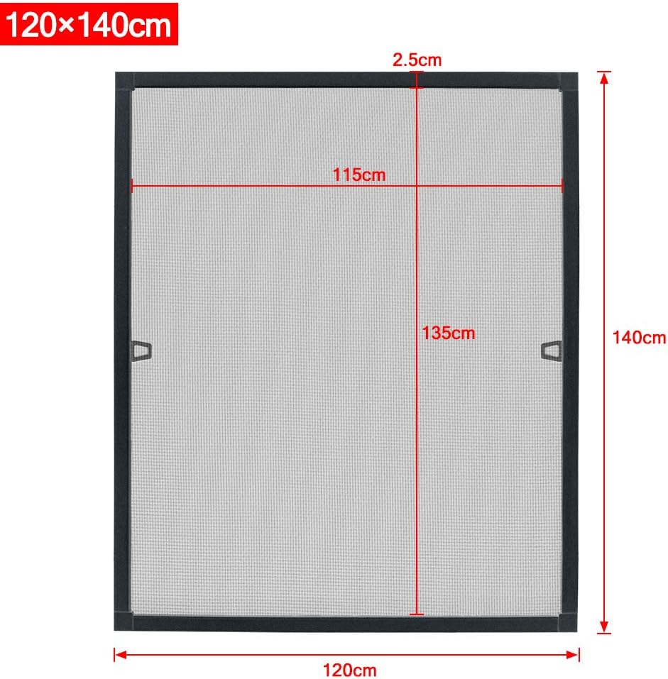 Thumbnail 1 de HENGMEI vliegenraam 120 x 140 cm met aluminium frame, antraciet