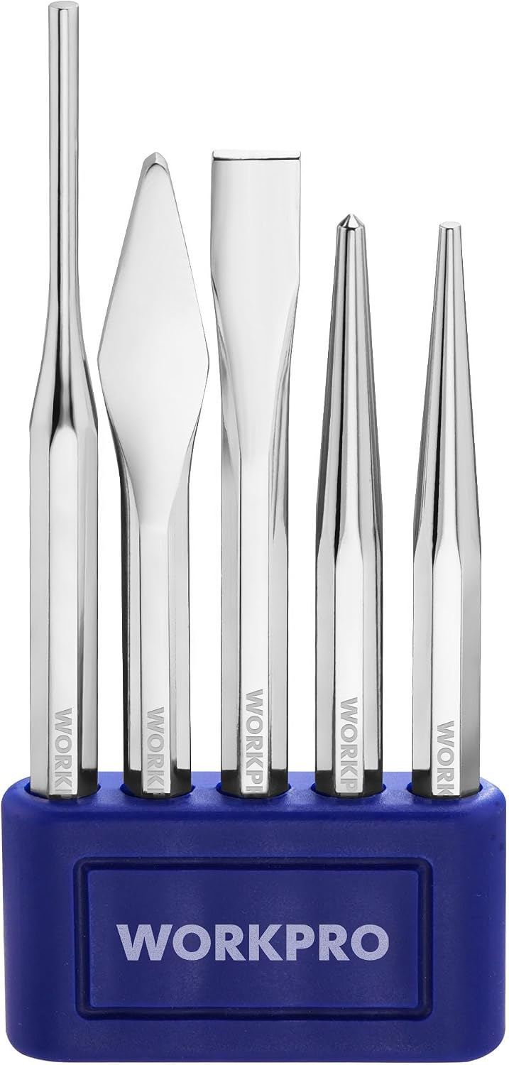 Detalle de WORKPRO Punch and Chisel Set in Cr-V Steel