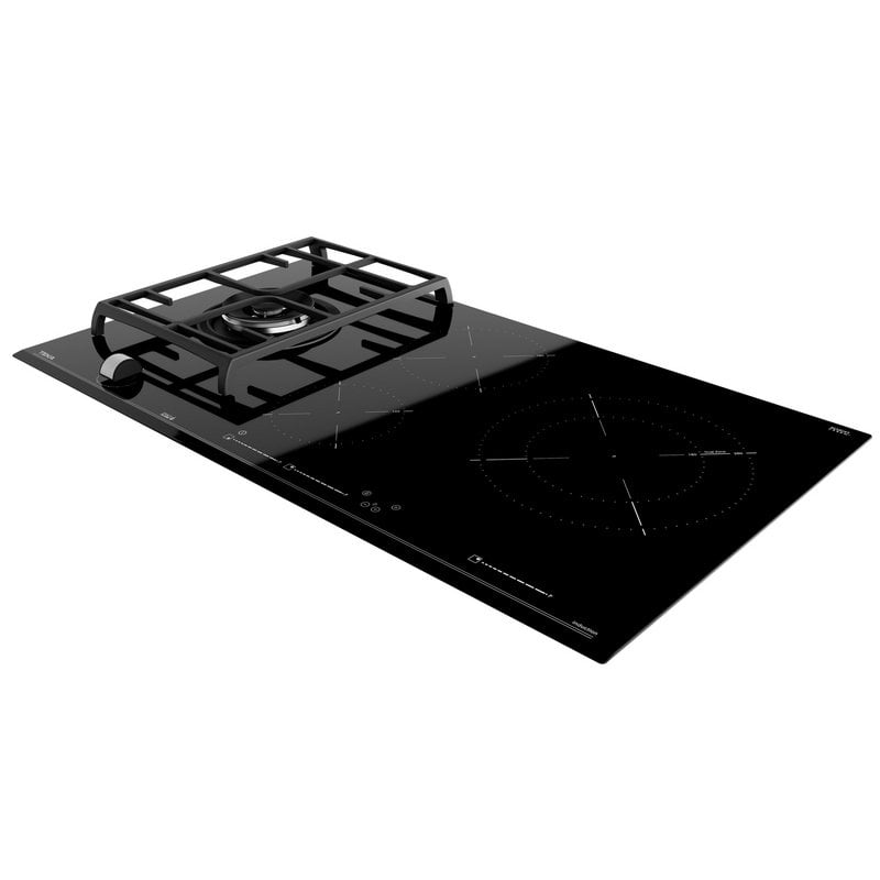 Detalle 2 de Teka JZC 94313 ABN Hybrid: placa mixta gas + inducción de 90 cm negra