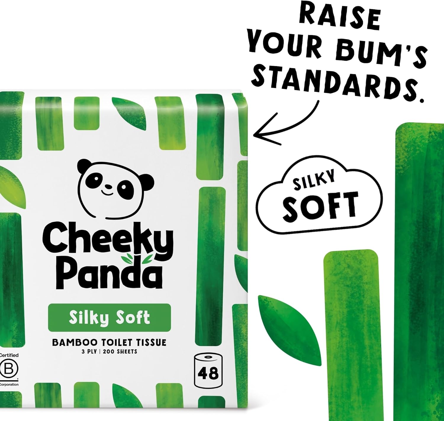 Thumbnail 2 de The Cheeky Panda Bamboo Toilet Rolls Bulk Buy (48 rolls) – 3 ply bamboo tissue with plastic-free packaging