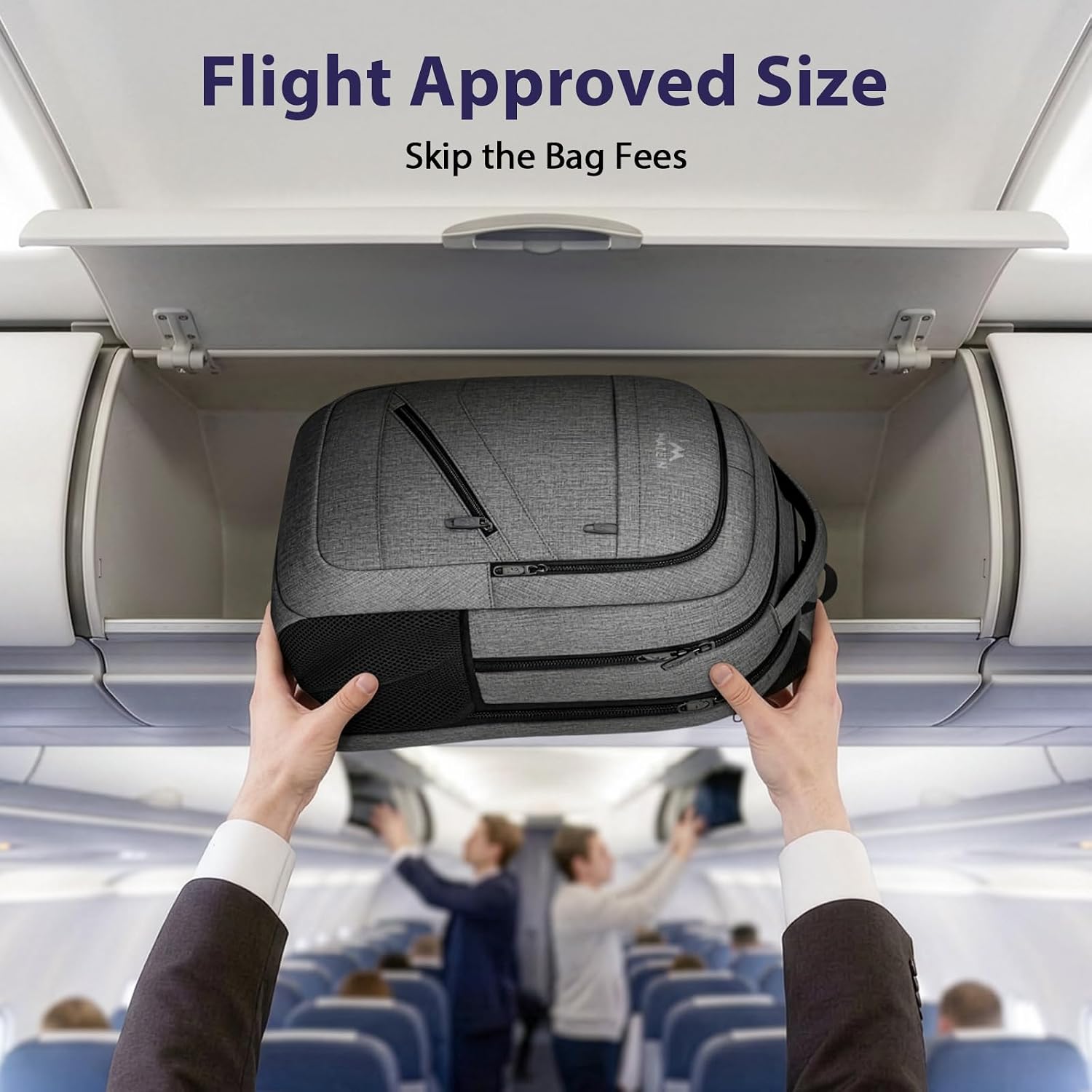 Detalle de MATEIN Zaino Porta PC 17 pollici con porta USB e TSA-friendly grigio