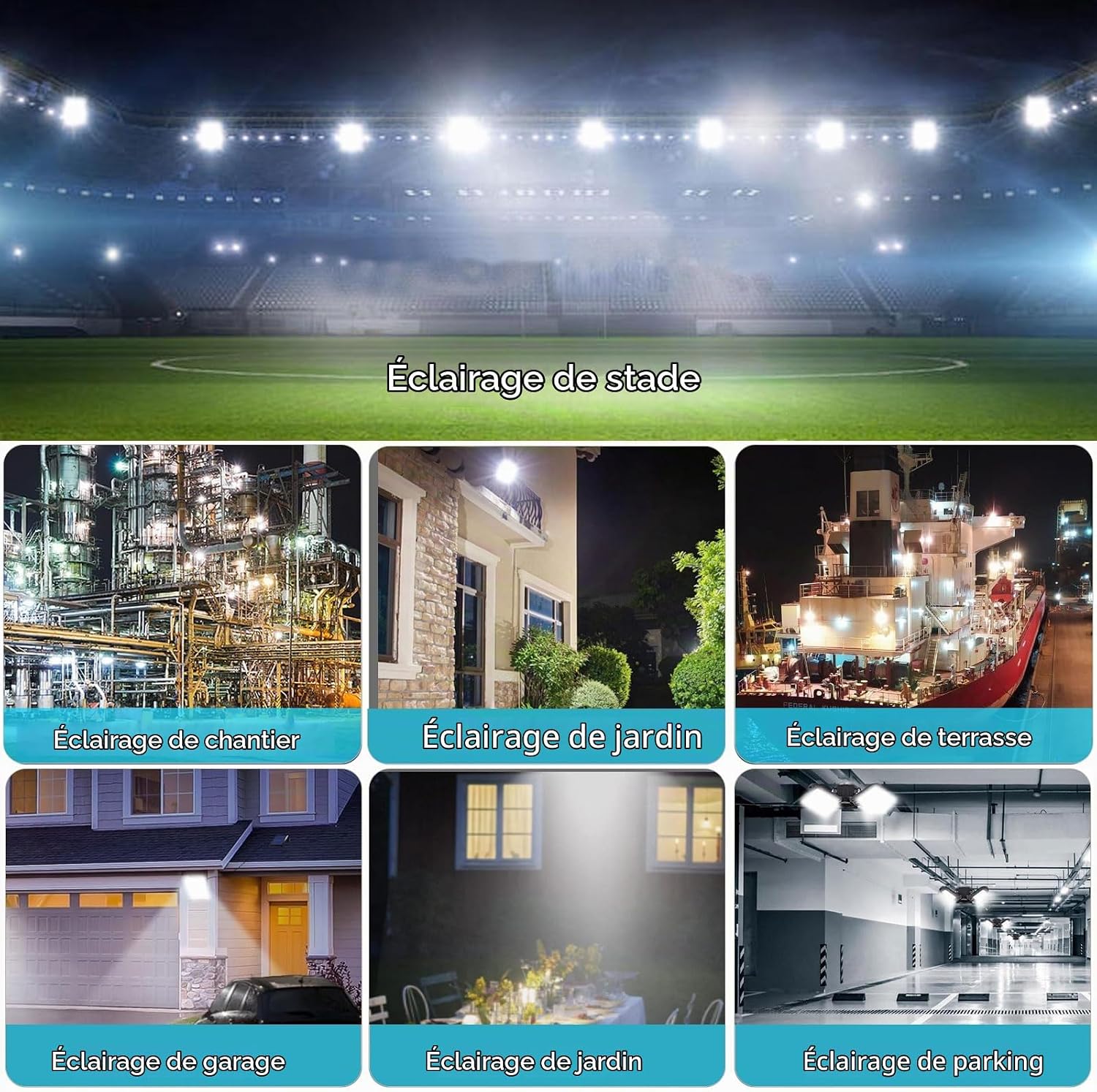 Thumbnail 6 de Fosingut Spot Exterieur Floodlight led-buitenschijnwerper 200 W, IP66, 6.500 K