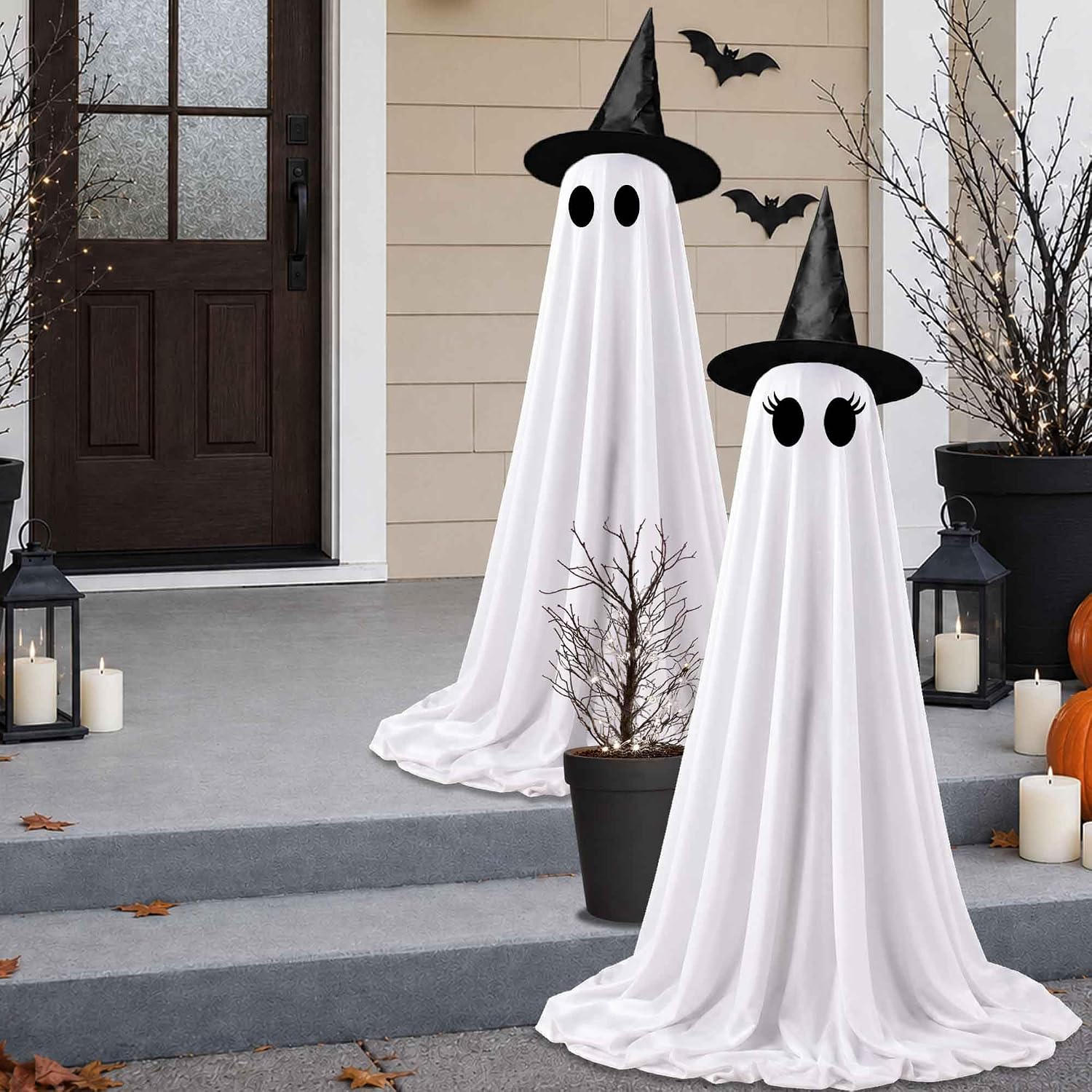 Detalle 2 de Watlie Halloween Ghost 2025 2-Pack Light-Up Decorations with Remote-Control Lights