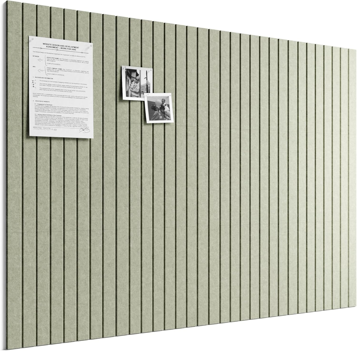 Detalle de Bumusty FZB-L-12-8L-BG-UK Felt Bulletin Board, 12-Tile Sage Set