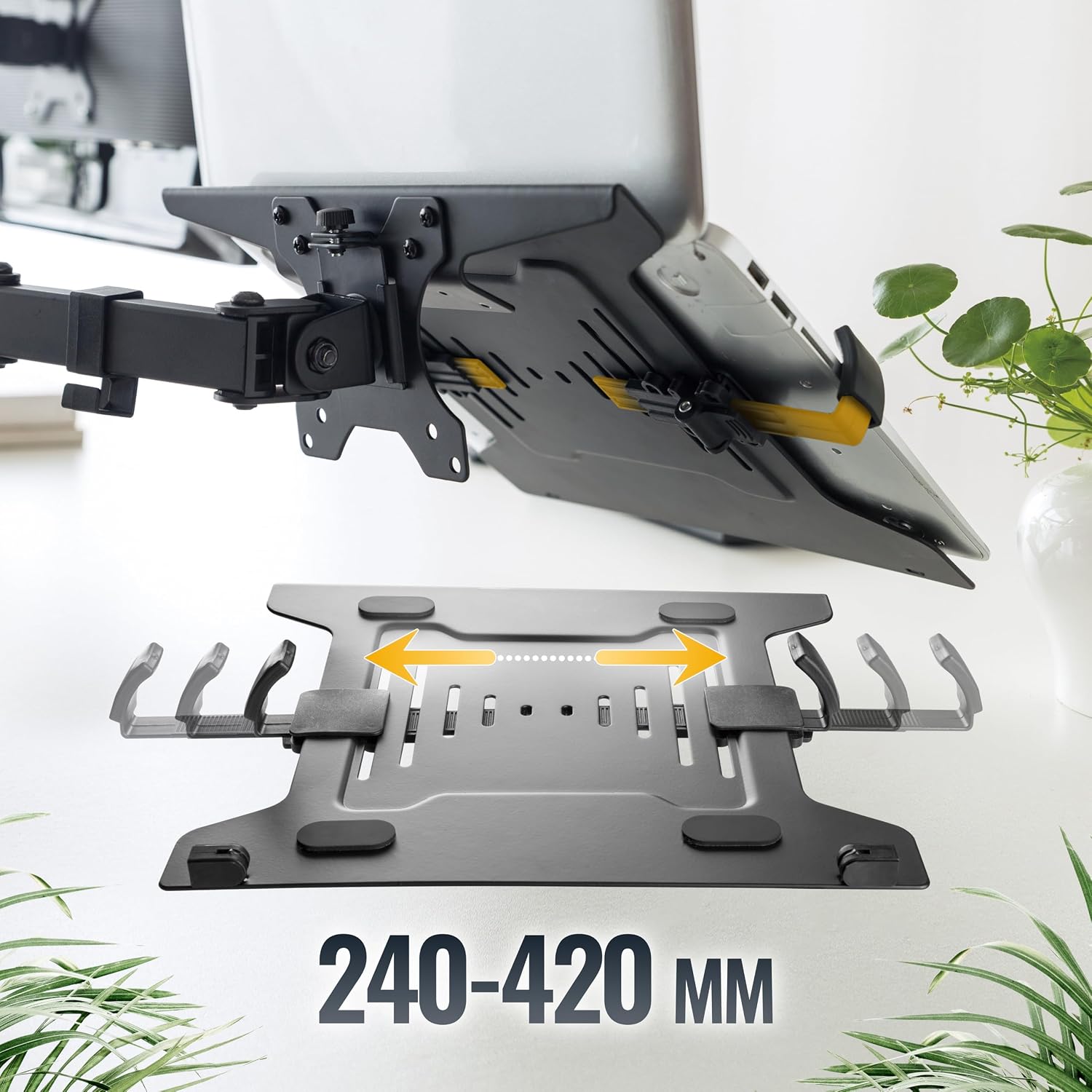 Detalle de RICOO CZ3028: Supporto PC Portatile Ergonomico in Alluminio, Ventilato, fino a 9 kg, con VESA 75x75/100x100