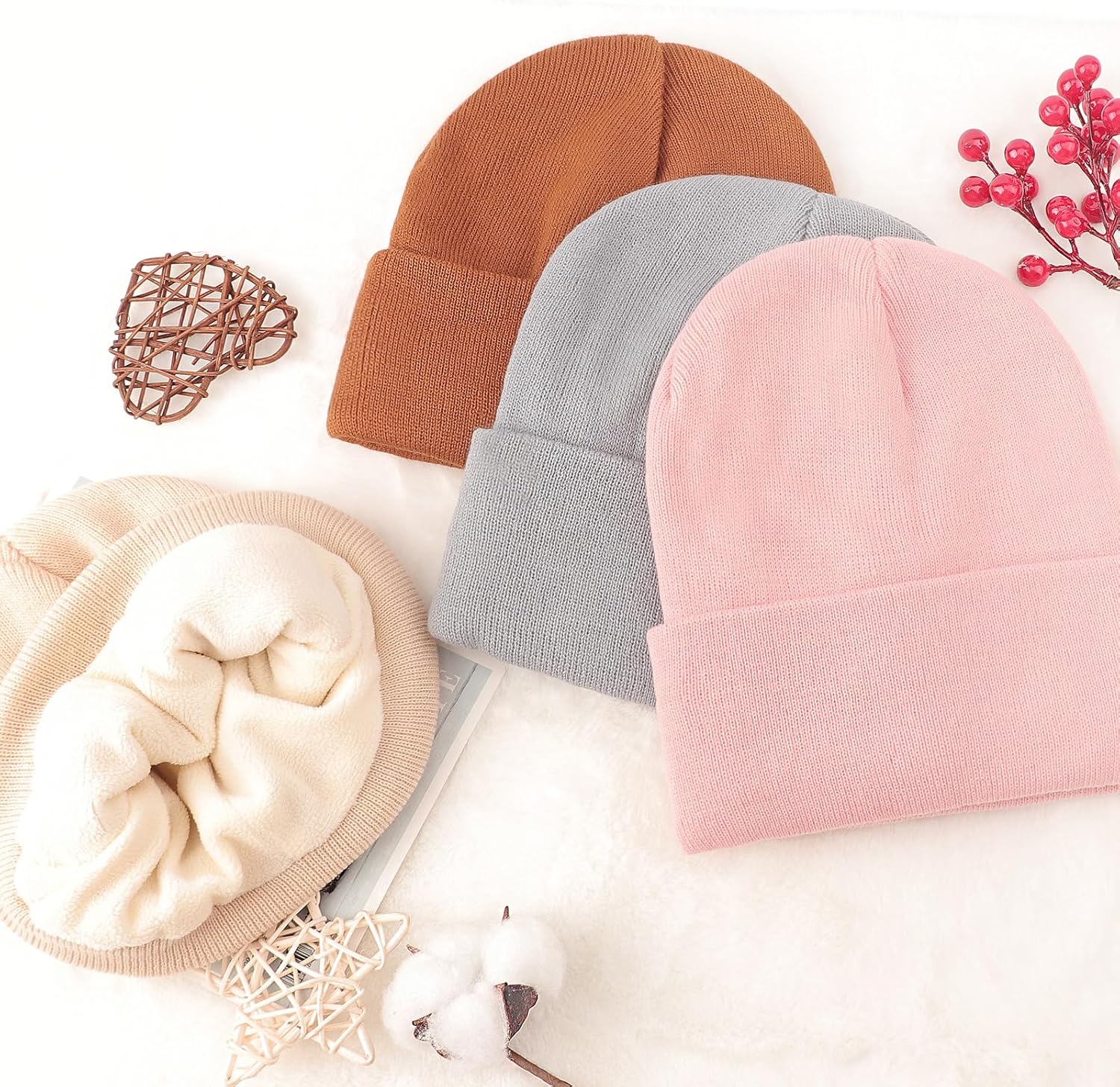 Thumbnail 5 de DRESHOW Warm Knit Beanie for Women and Men: a cosy, fleece-lined option for cold weather