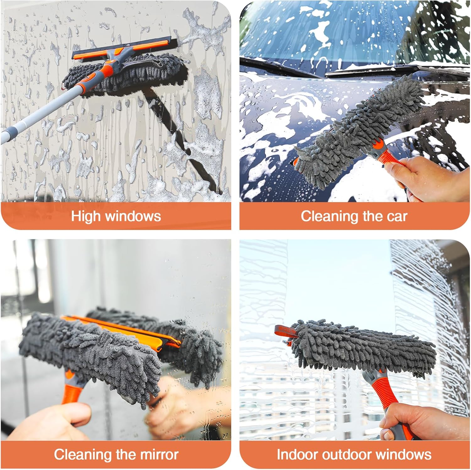 Thumbnail 6 de Eazer 89'' Squeegee Window Cleaner 2-in-1 Rotatable Tool Kit with Extension Pole