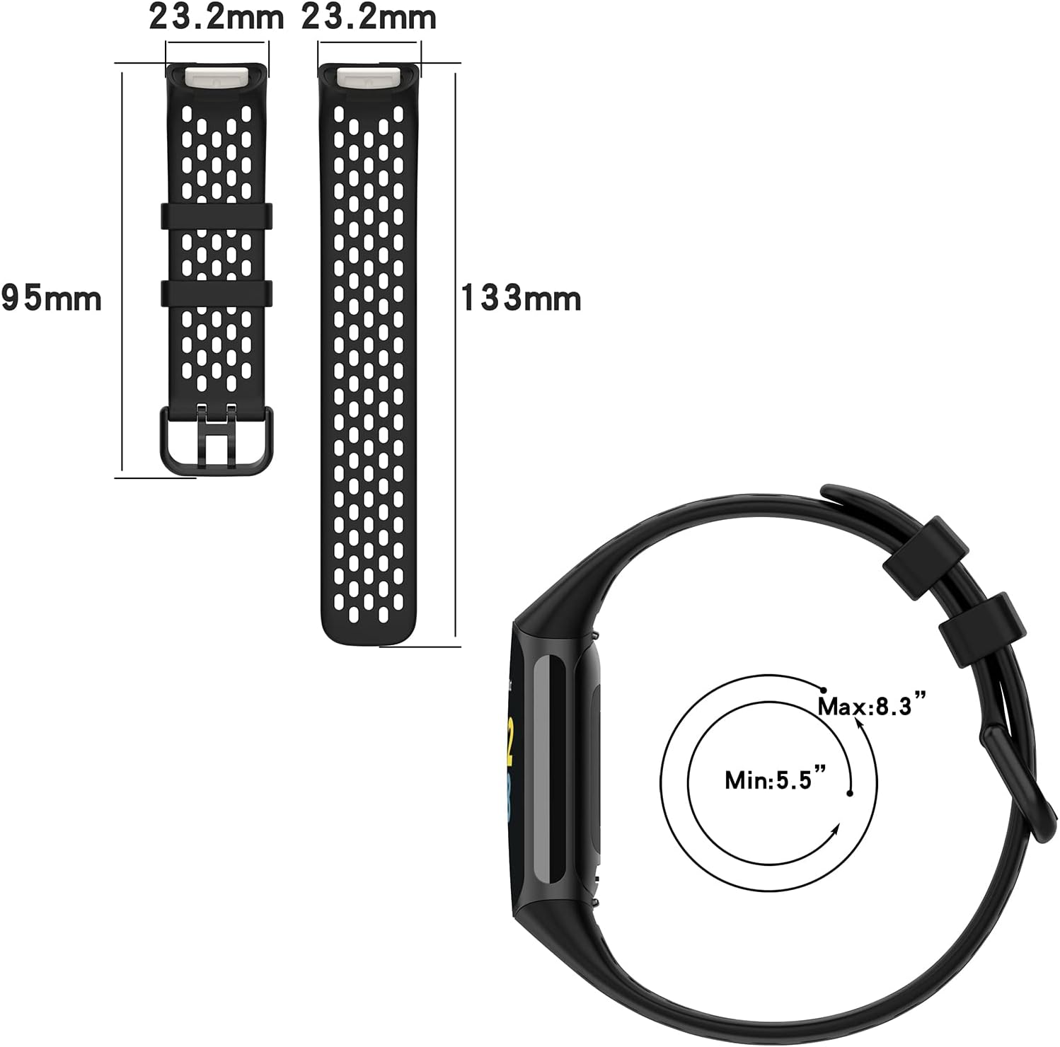 Thumbnail 3 de TopPerfekt Sportarmband für Fitbit Charge 6 & Charge 5 – atmungsaktives Silikon mit Schnellverschluss