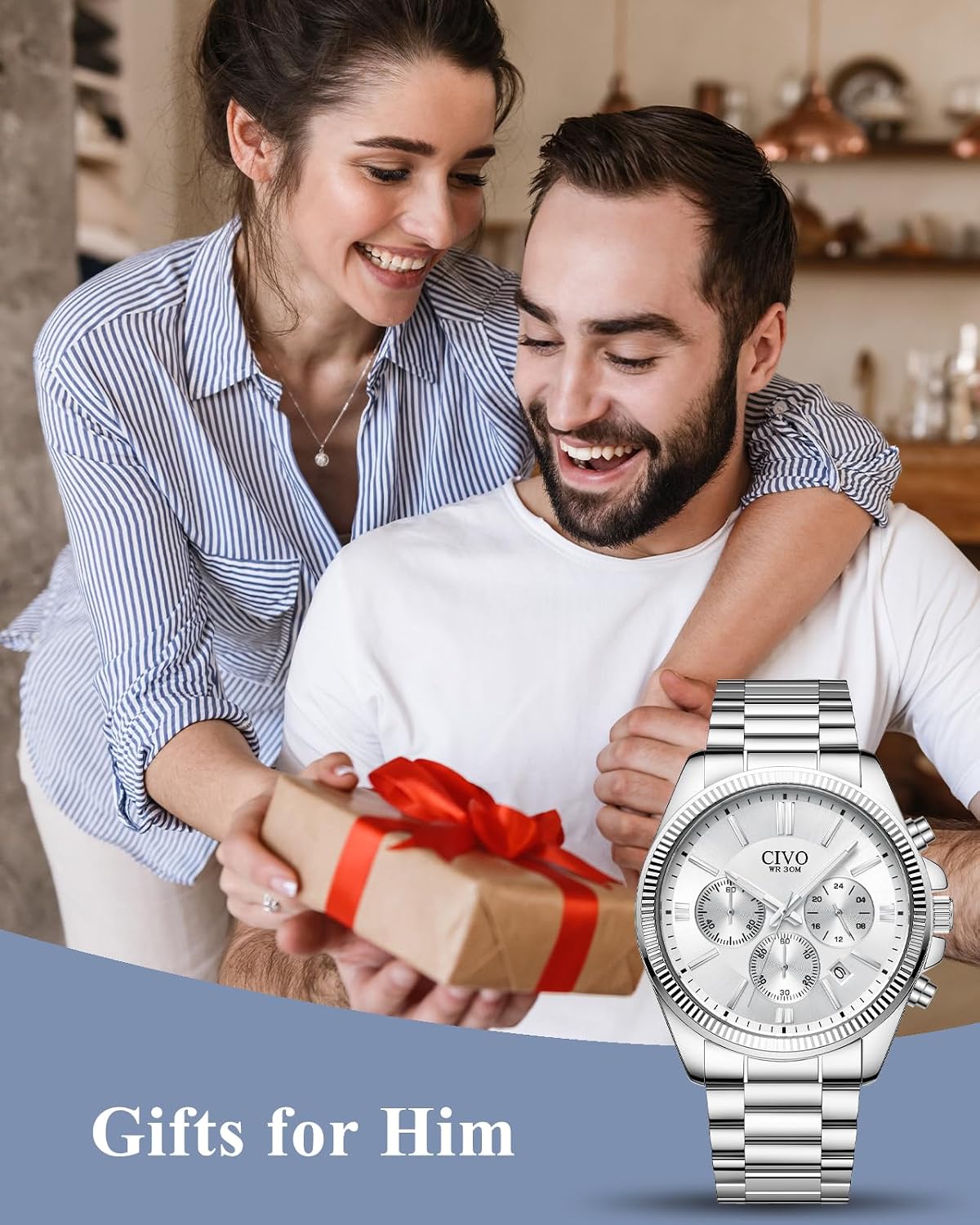 Thumbnail 1 de CIVO Edelstahl Chronograph Herren mit Datum