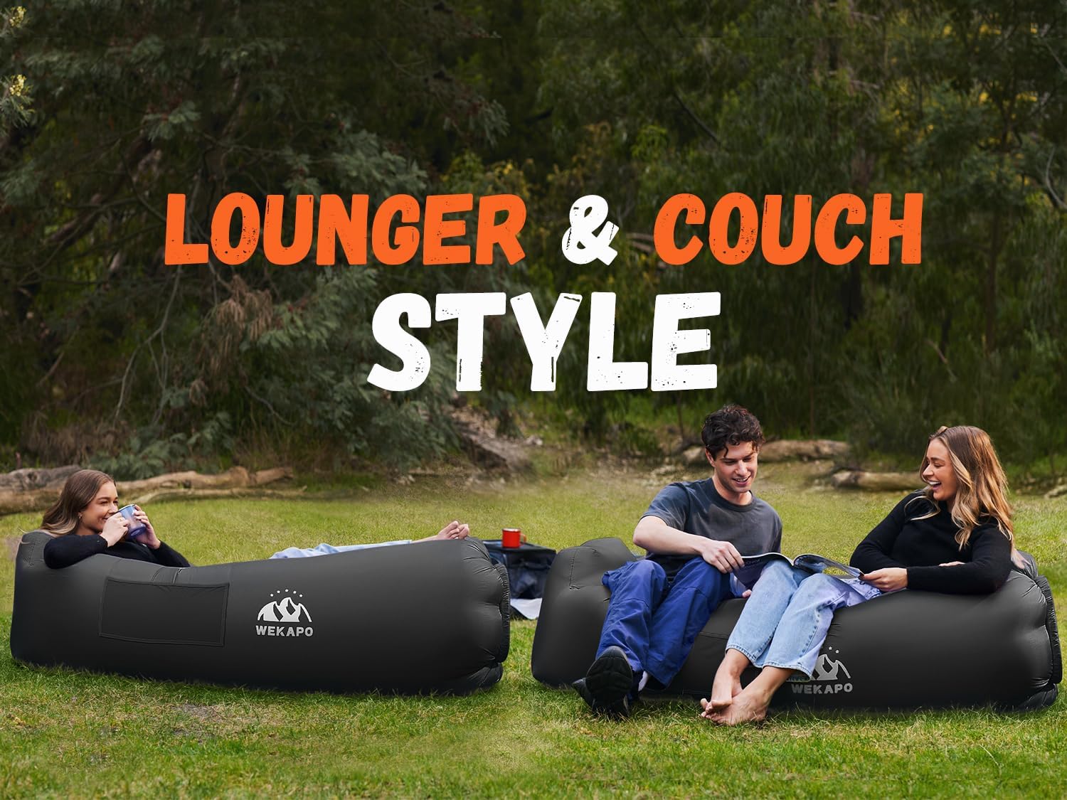 Thumbnail 6 de WEKAPO Inflatable Couch Air Lounger Chair (Portable Blow-Up Sofa for Camping & Beach)