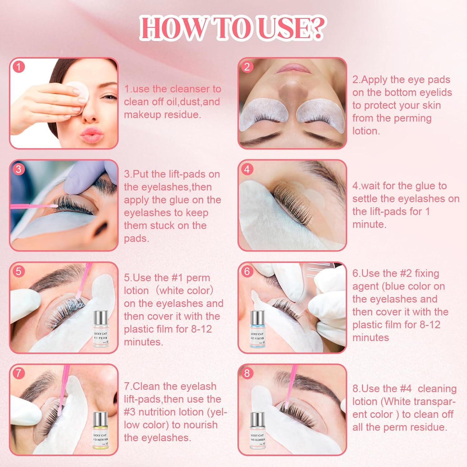 Detalle de Wimpernlifting Set – Aktualisiertes Lash Lifting Kit mit Silikonkissen, natürlicher Schwung