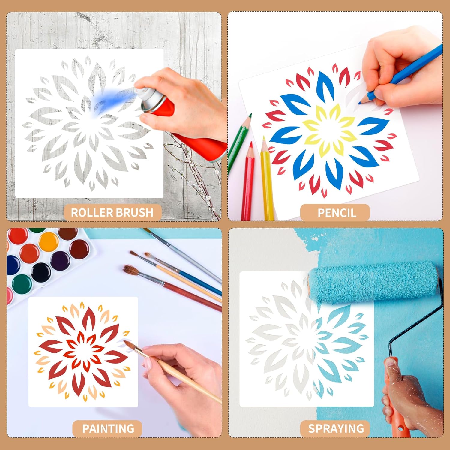 Thumbnail 4 de MWOOT Mandala Schablonen Set mit 7 Größen