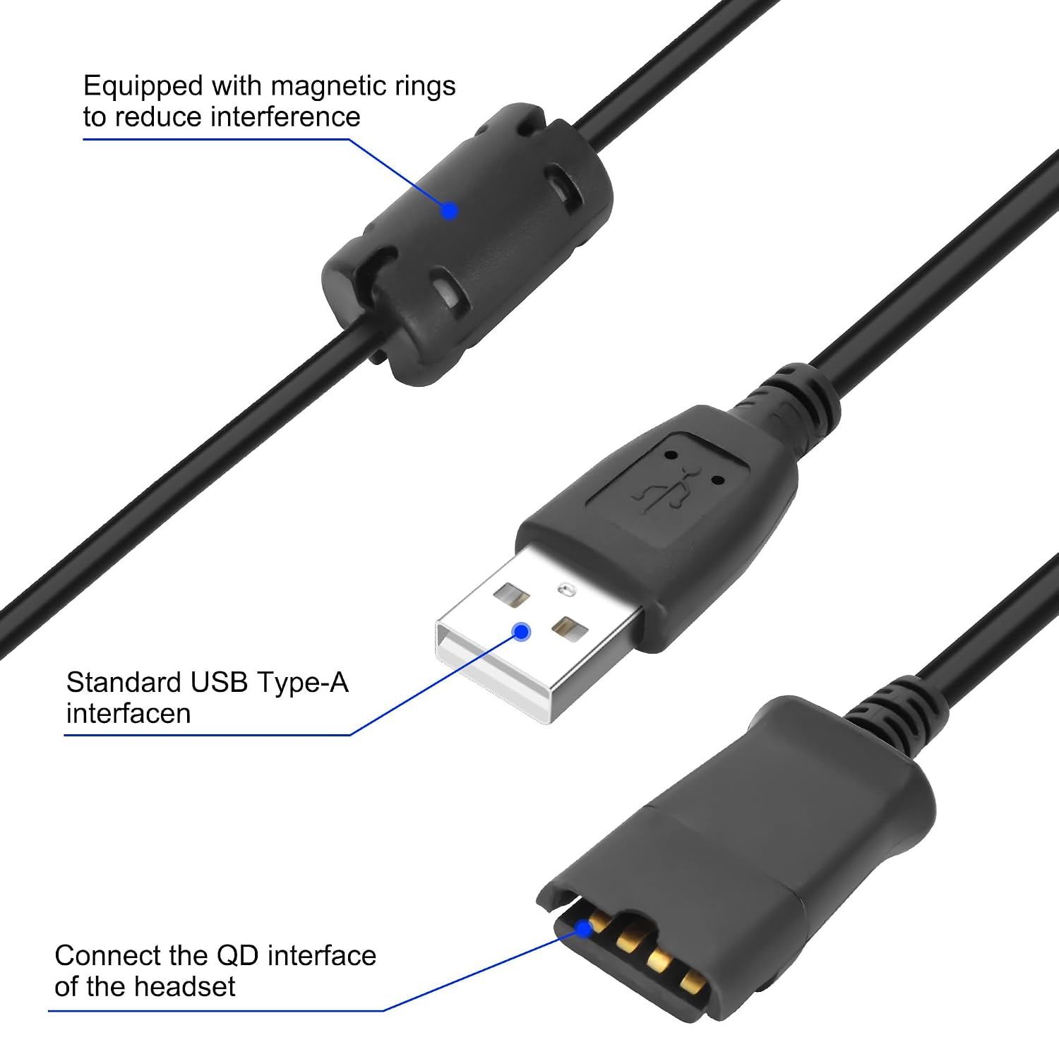 Detalle 2 de XMSJSIY USB to QD Headset Adapter 1.5m