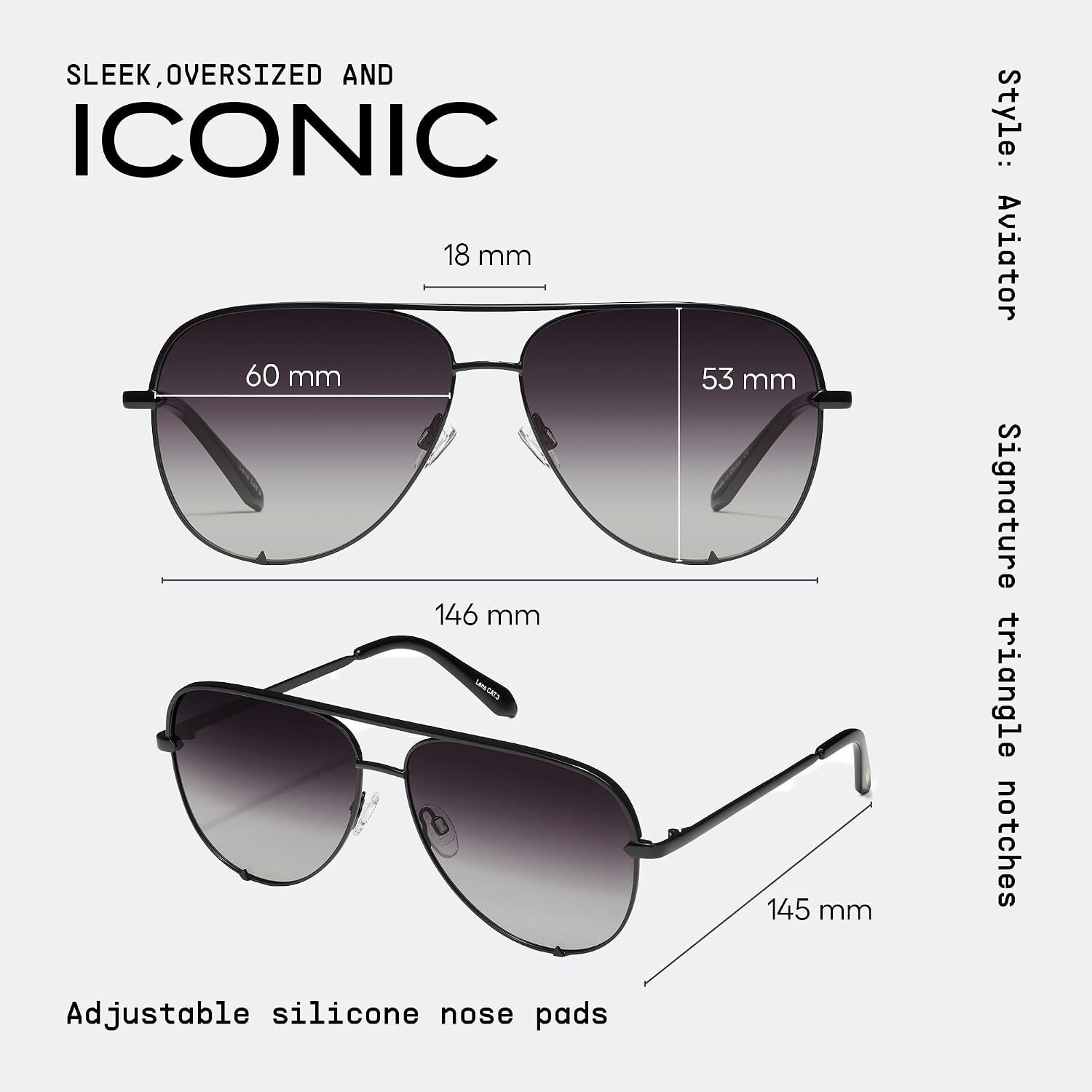 Detalle de QUAY Polarized Unisex Aviator Sunglasses with UV Protection