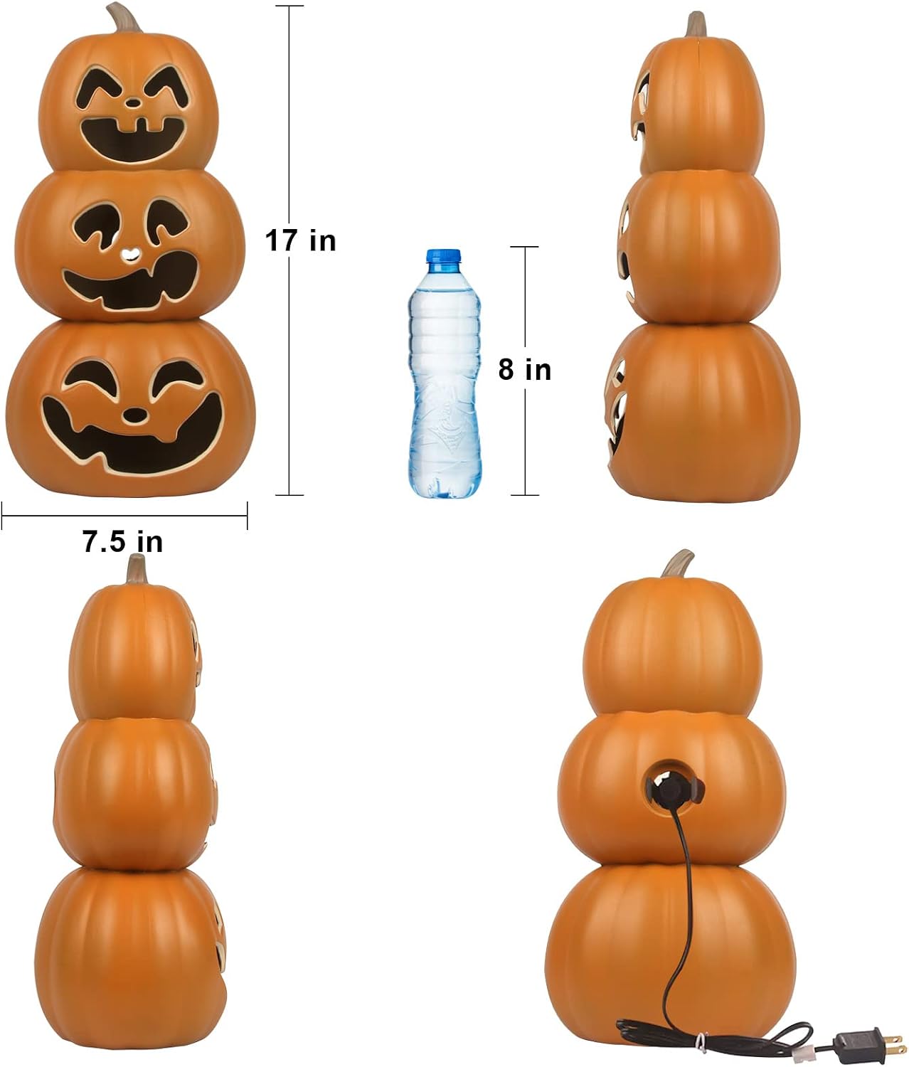 Thumbnail 6 de DUNCHATY HALL81-SJQ55-JLN-17IN-3TER93 17-Inch Pre-Lit Plastic Pumpkin