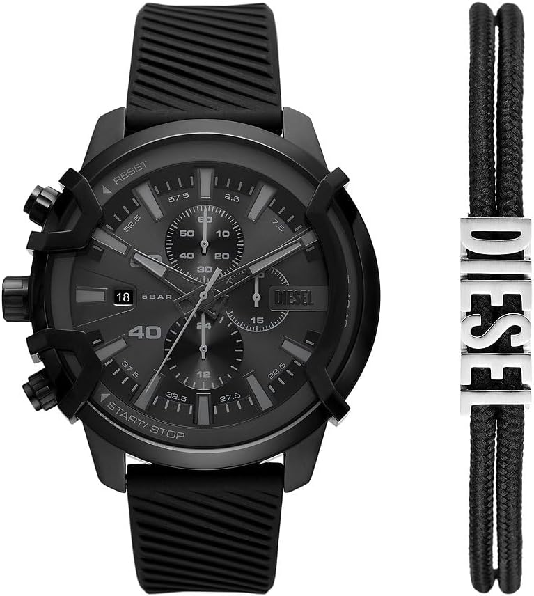 Detalle de Diesel Griffed Watch pour Homme – Chronographe quartz, boîtier 48 mm