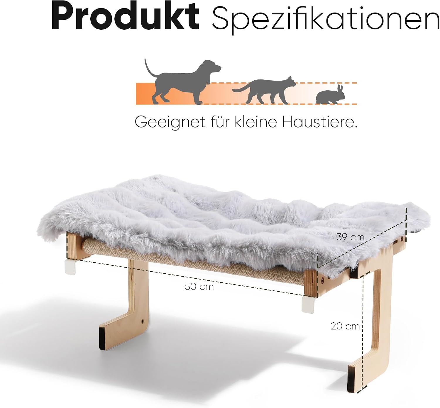 Thumbnail 4 de FUKUMARU Katzenhängematte – Fensterbank- und Bodenablage für große Katzen, verstärktes Holz-/Metallprofil