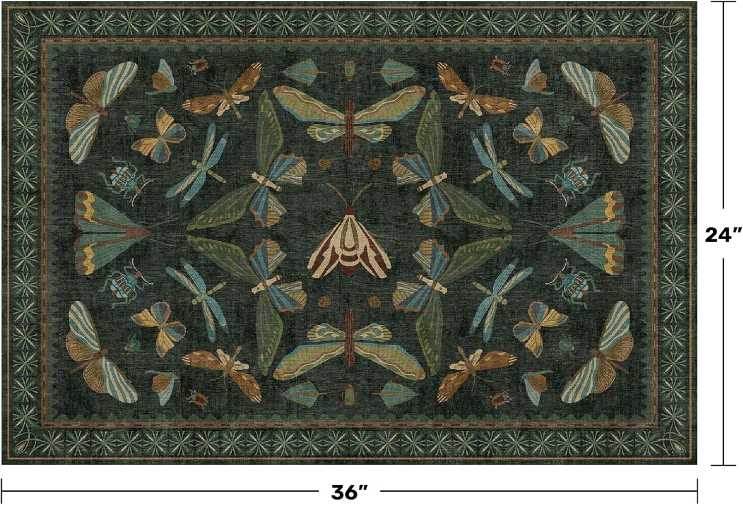 Detalle 2 de Hazo Haus 2x3 Entry Rug Dark Green for Indoor Use